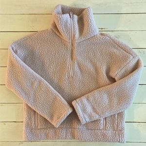 J. Crew 1/4 Zip Fleece, Light Pink, XS